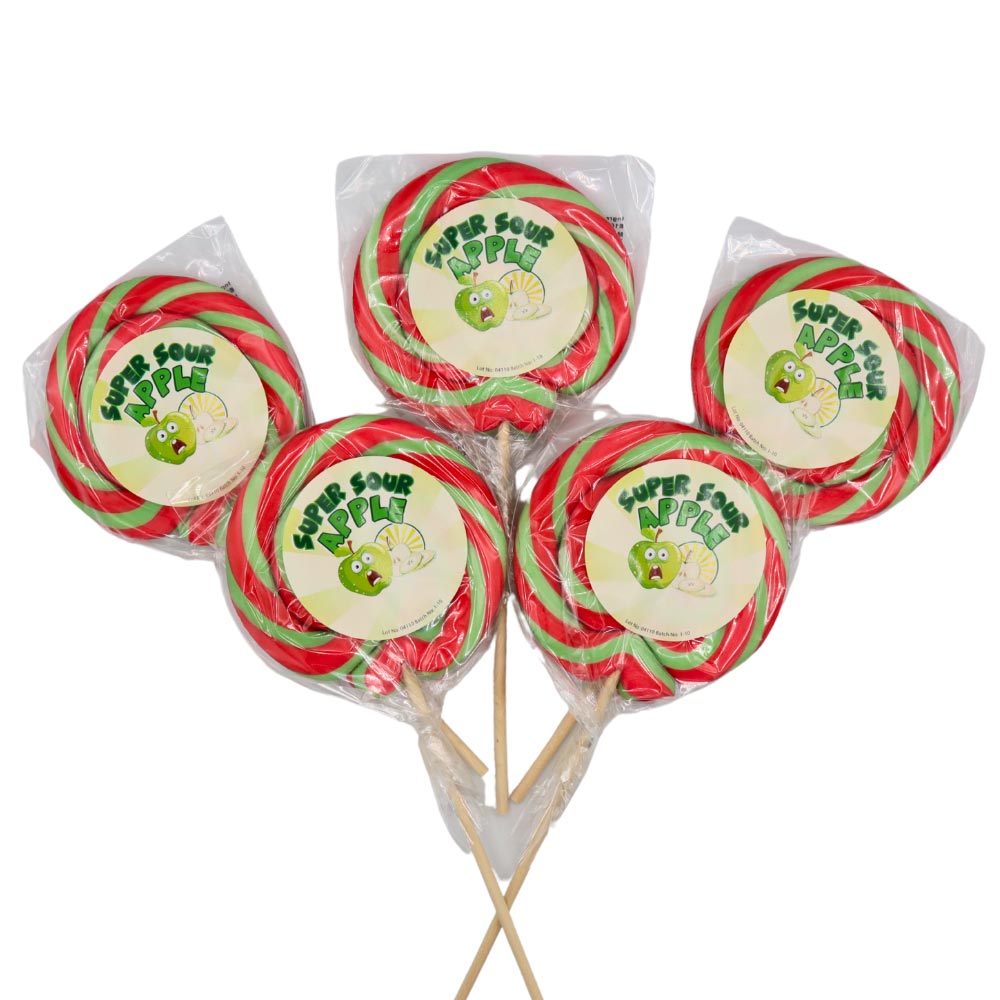 318180.jpg McAdams Super Sour Apple Lollipop 75g - Image 1