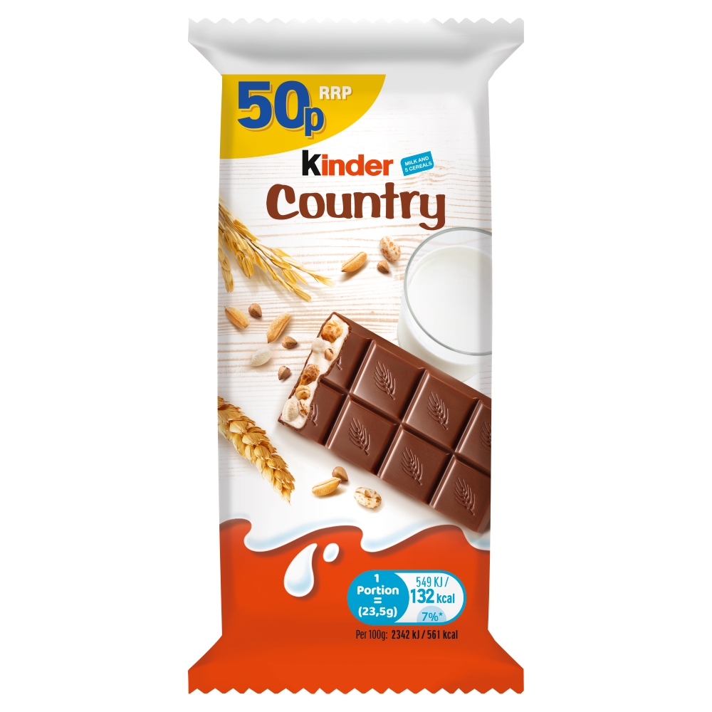 318194_kinder_country_t40_50p_pmp.jpg Kinder Country Milk and 5 Cereals Bar 23.5g - Image 1