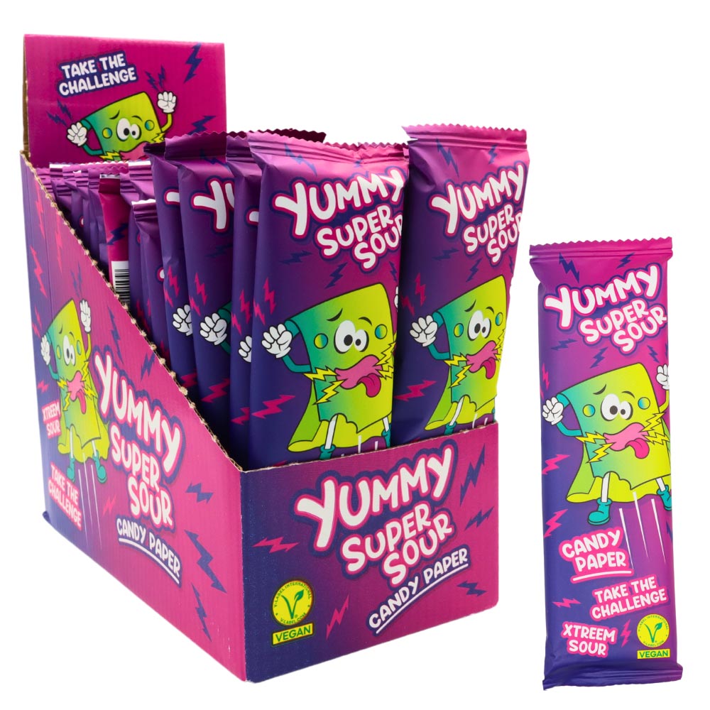 318238_yummy_super_sour_candy_paper_a.jpg Yummy Super Sour Candy Paper Pack 20g - Image 1