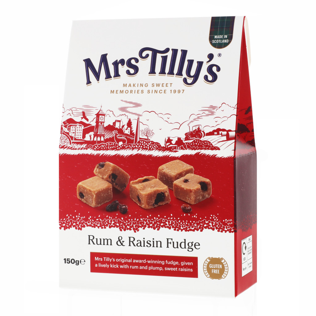 318295_mrs_tilly_s_rum_raisin_fudge.jpg Mrs Tilly's Rum & Raisin Scottish Fudge Box 150g - Image 1