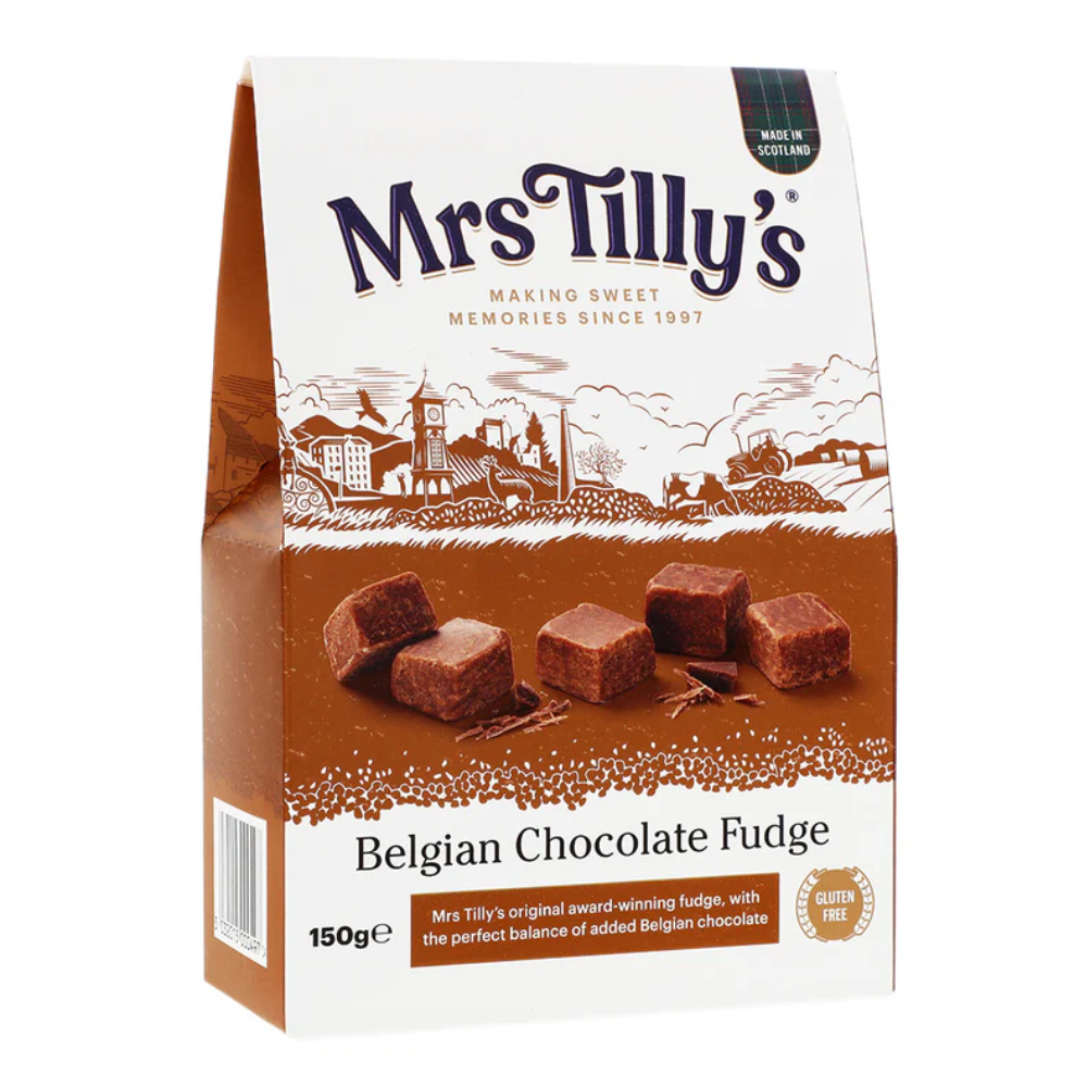 318296mrs_tilly_s_belgian_chocolate_fudge.png Mrs Tilly's Belgian Chocolate Scottish Fudge Box 150g - Image 1