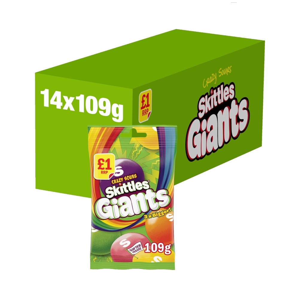 318354_skittles_giants_sour_1_pmp_bags.jpg Skittles Giants Vegan Sour Treat Bag 116g - Image 1