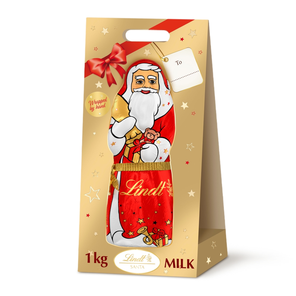 318594_1.jpg Lindt Santa Milk Chocolate Box 1kg - Image 1