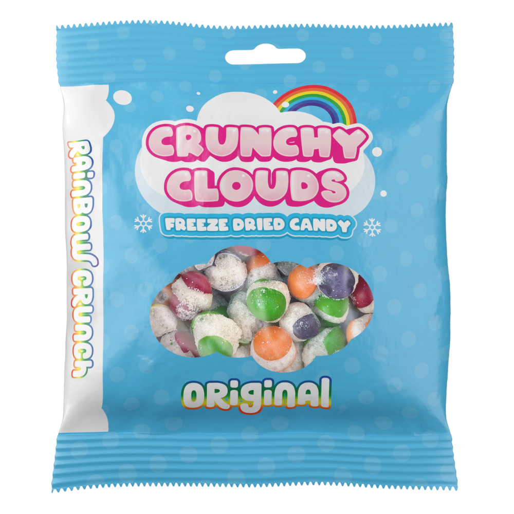 318730_1.png Crunchy Clouds Rainbow Crunch Original Freeze Dried Sweets Bag 50g - Image 1