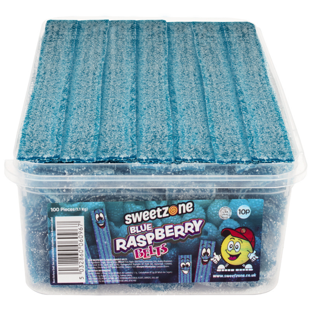 318764_sz_blue_raspberry_belts_10p_h_.png Sweetzone Blue Raspberry Belts Tub 1.1kg - Image 1
