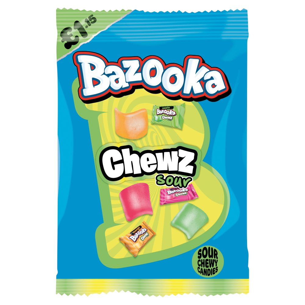 318891_1.png Bazooka Chewz Sour Bag 120g - Image 1