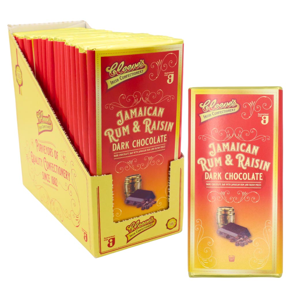 318963.jpg Cleeve's Jamaican Rum & Raisin Dark Chocolate Bar 80g - Image 1