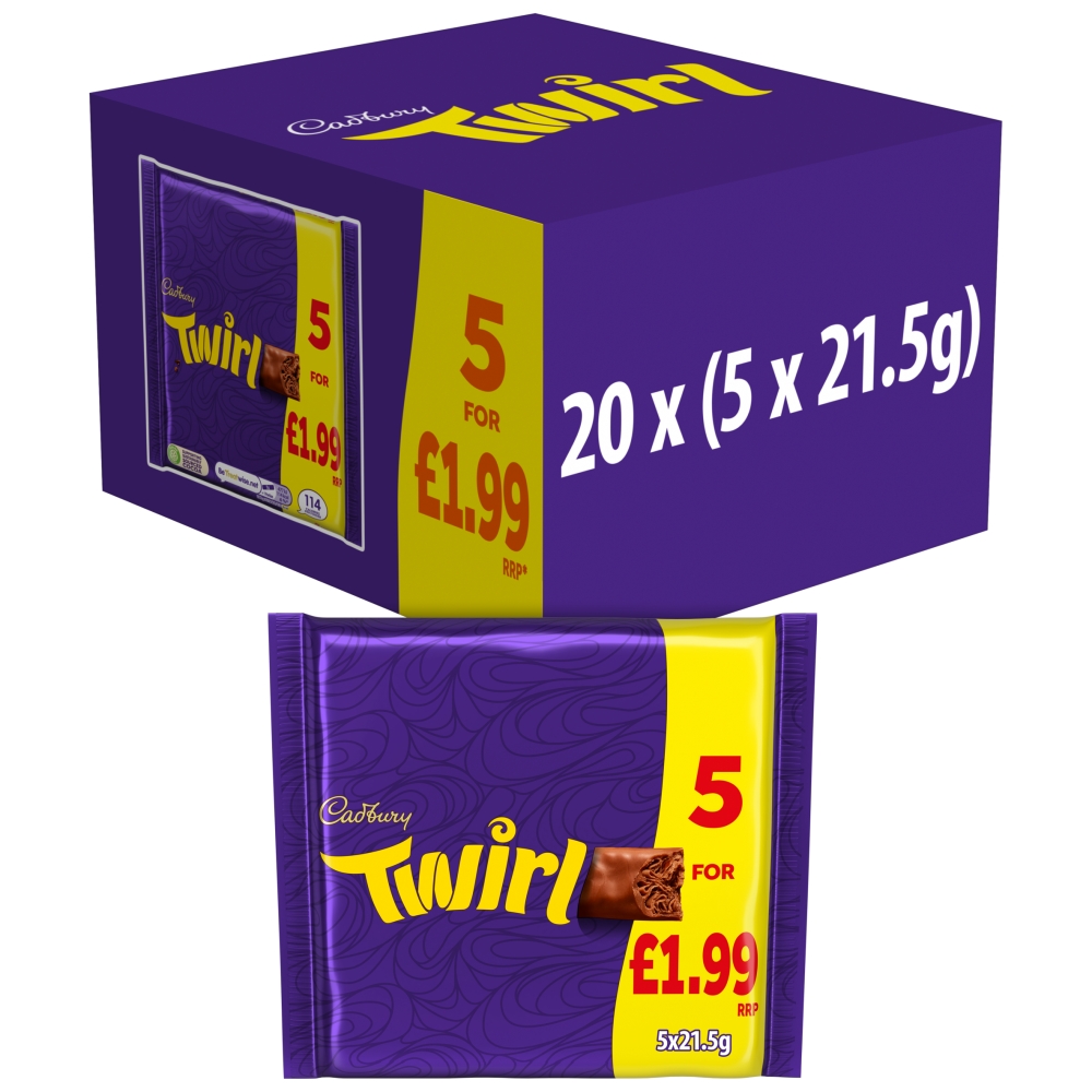 319068_1.jpg Cadbury Twirl Chocolate Bar 5 Pack 107.5g - Image 1