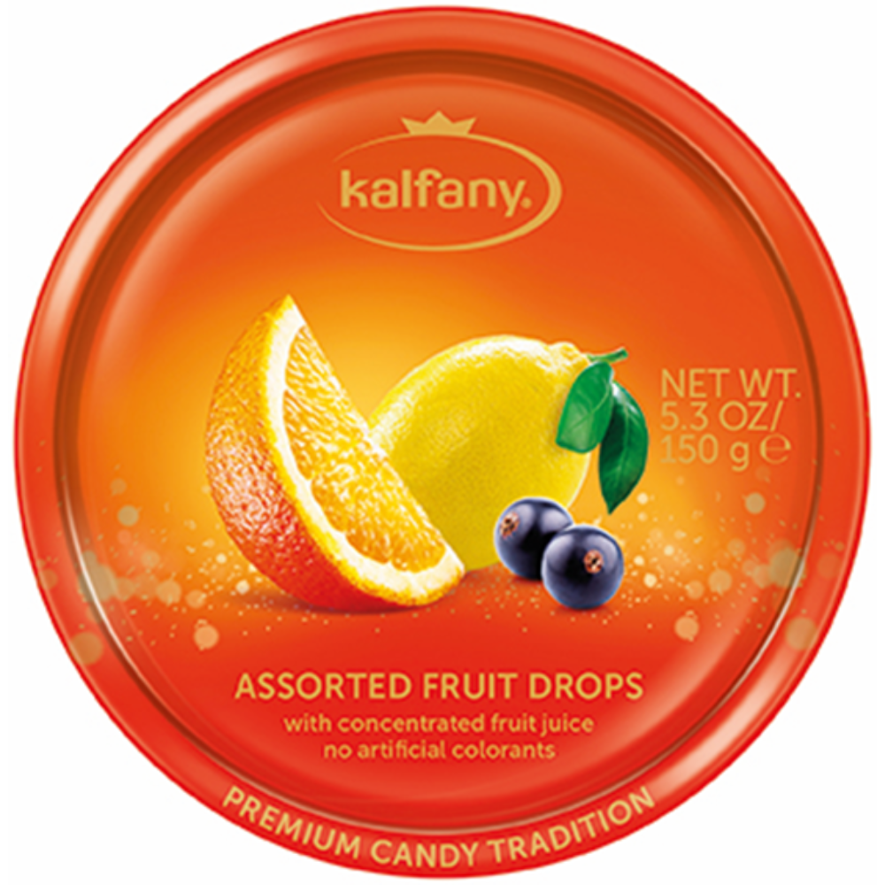 319099_1-1.png Kalfany Assorted Fruit Drops Tin 150g - Image 1