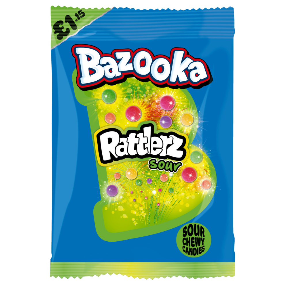 319102_1_1.png Bazooka Rattlerz Sour Chewy Candies 100g - Image 1