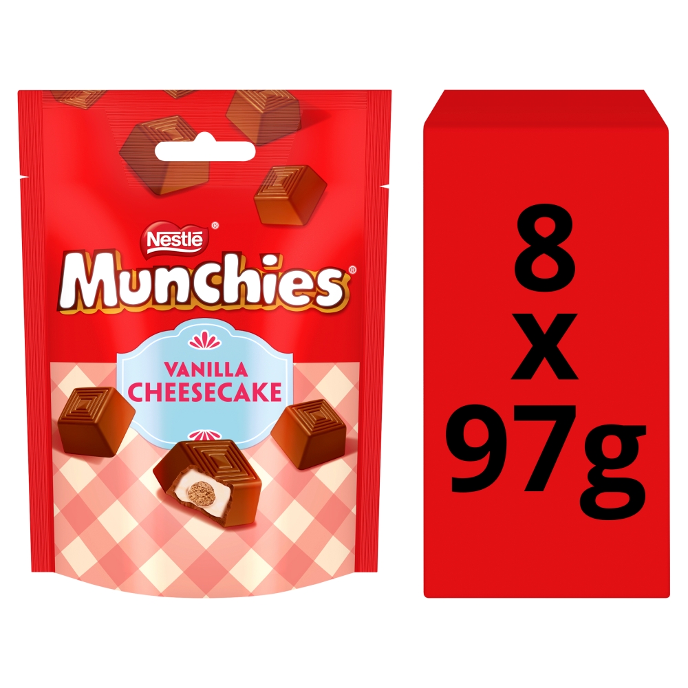 319115_1.jpg Munchies Vanilla Cheesecake Flavour Chocolate Sharing Bag 97g - Image 1