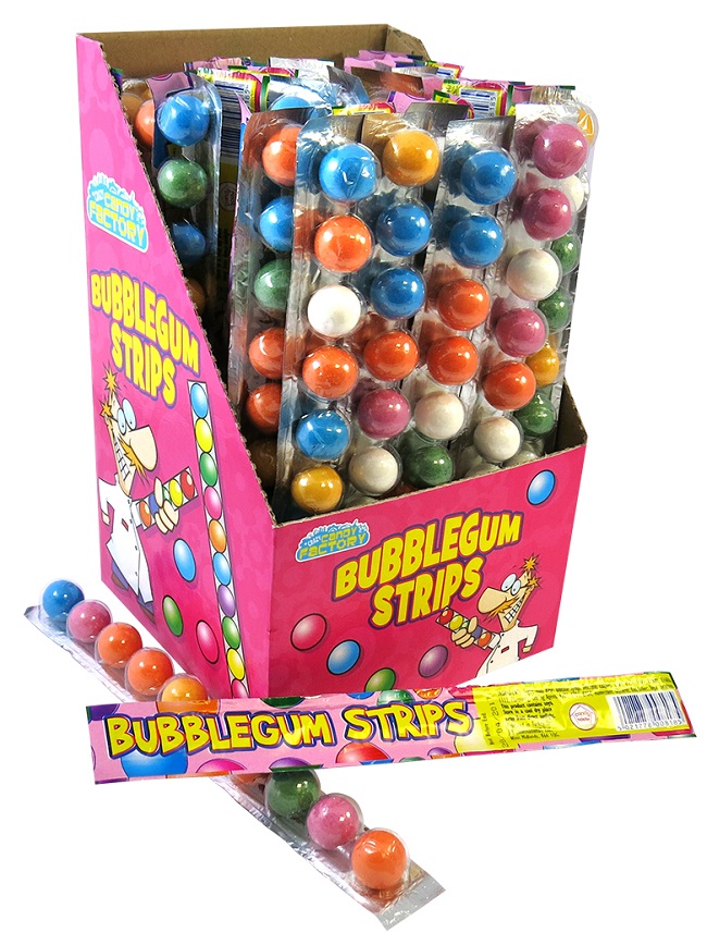 40582-01.jpg Crazy Candy Factory Bubblegum Strips 30g - Image 1