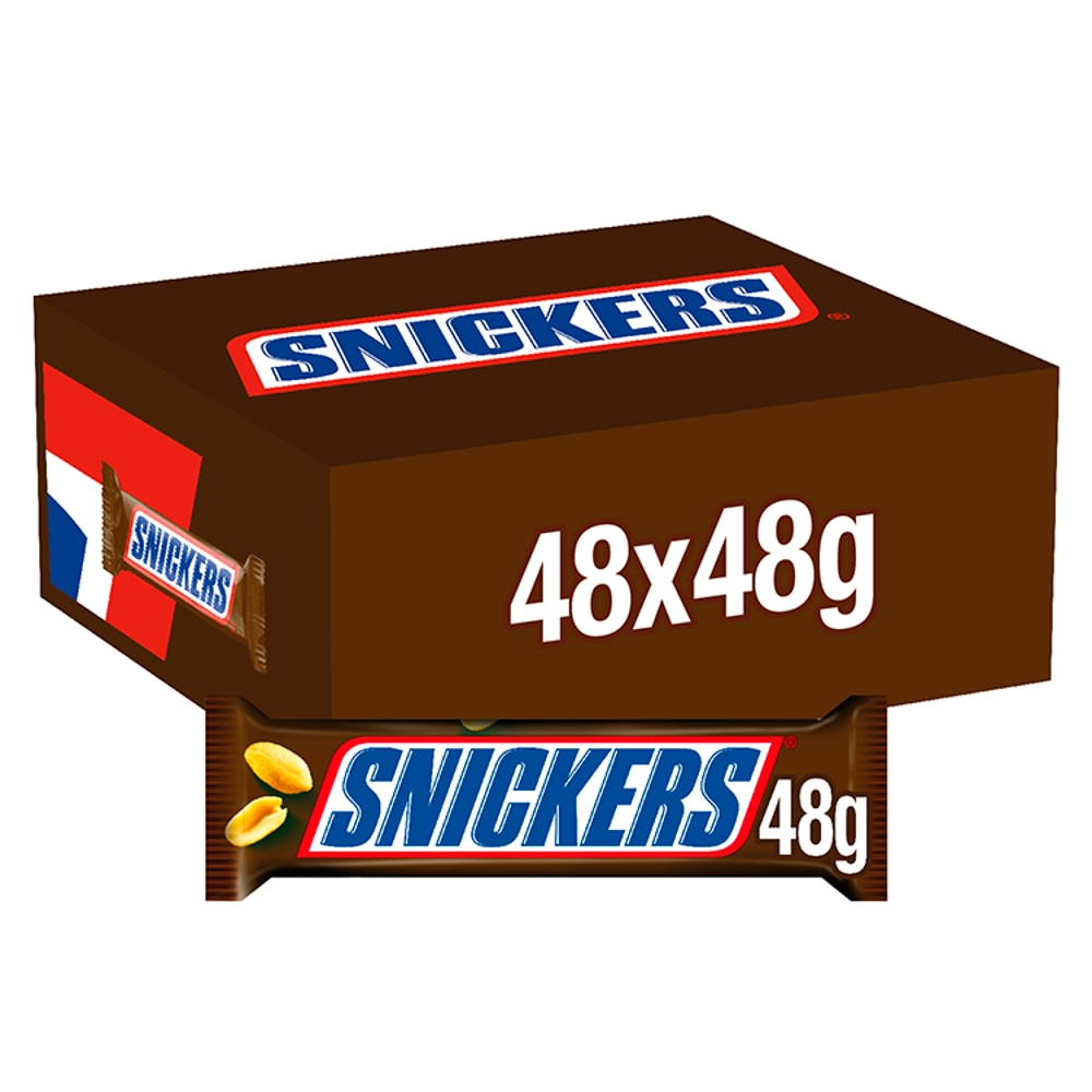 52123_b.jpg Snickers Caramel, Nougat, Peanuts & Milk Chocolate Snack Bar 48g - Image 1
