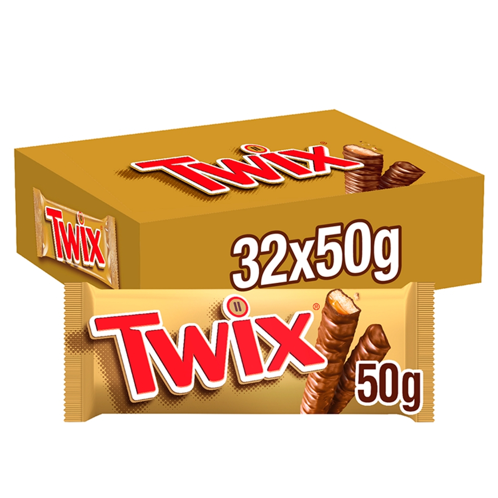 87534_b_1.jpg Twix Caramel & Milk Chocolate Fingers Biscuit Snack Bar 50g - Image 1