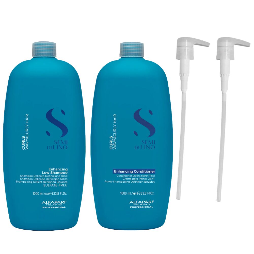 ALFASDLCE1000.jpg Alfaparf Milano Semi Di Lino Curls Enhancing Low Shampoo & Conditioner Twin 2 x 1000ml - Image 1