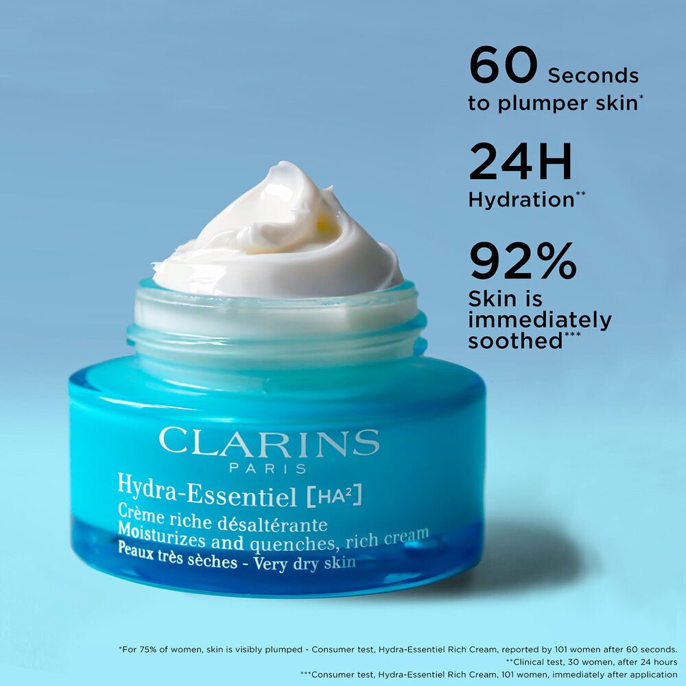 CLAR0059-3.jpg Clarins Hydra-Essentiel HA Rich Day Cream for Very Dry Skin 50ml - Image 1
