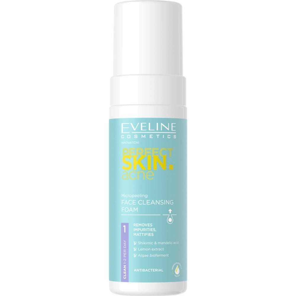 EC0306.jpg Eveline Cosmetics Perfect Skin Acne Micro-peeling Antibacterial Face Cleansing Foam 150ml - Image 1