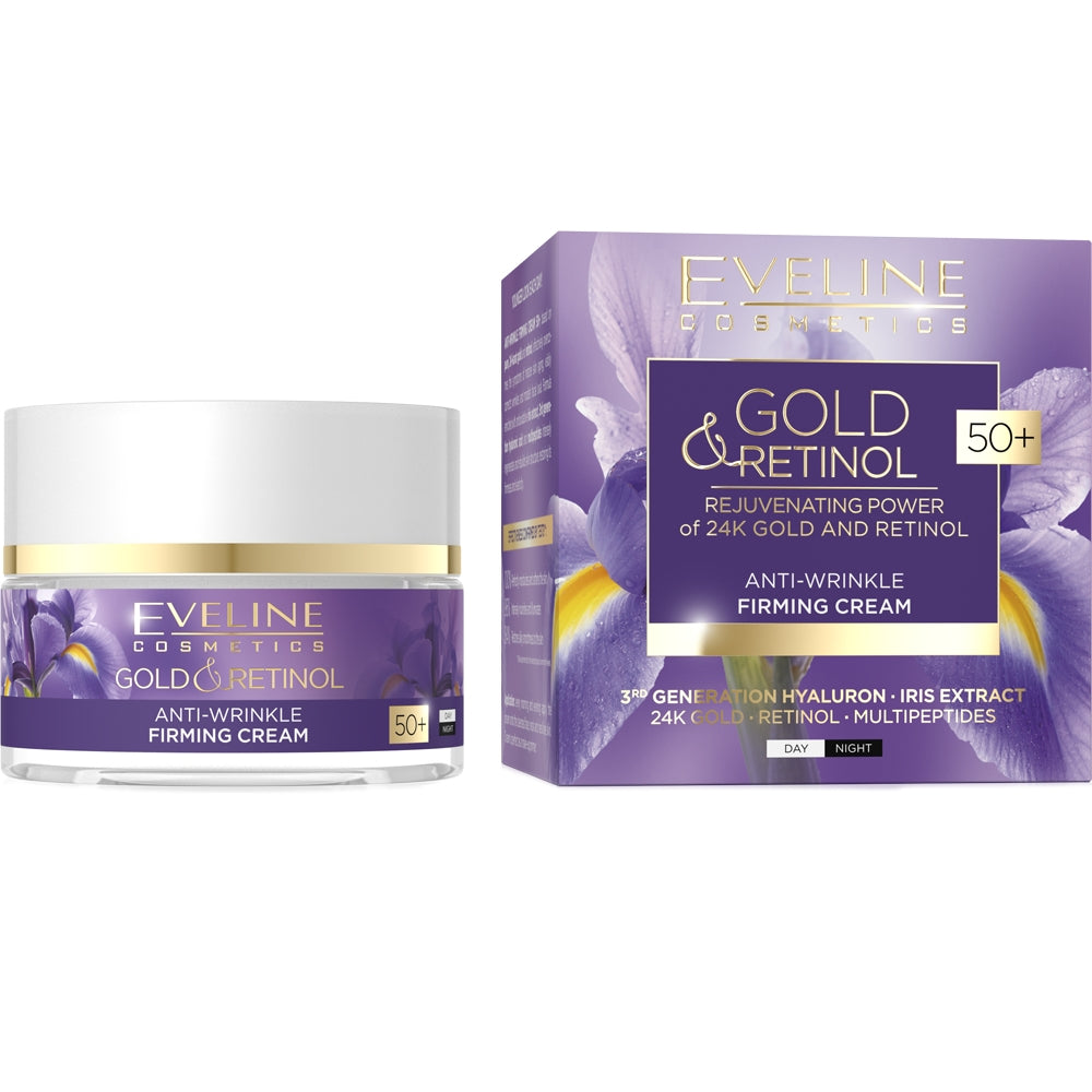 EC0313.jpg Eveline Cosmetics Gold & Retinol Anti-Wrinkle Firming Day & Night Cream 50+ 50ml - Image 1