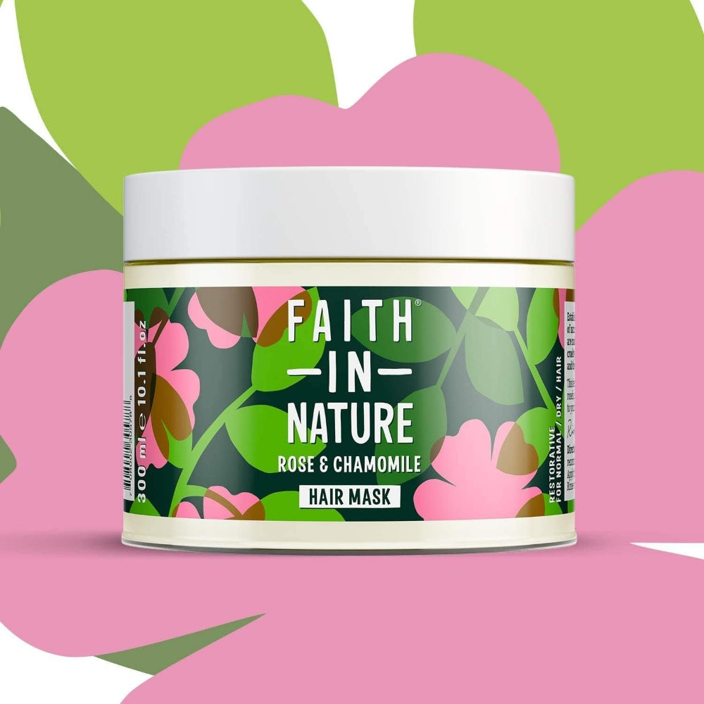 FIN0077-1.jpg Faith In Nature Wild Rose & Chamomile Restoring Hair Mask 300ml - Image 1