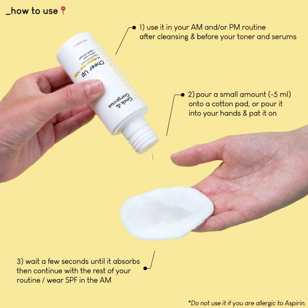GEEK0017-1.jpg Geek & Gorgeous Cheer Up 6% Mandelic Acid + Salicylic Acid Liquid Exfoliant 100ml - Image 1