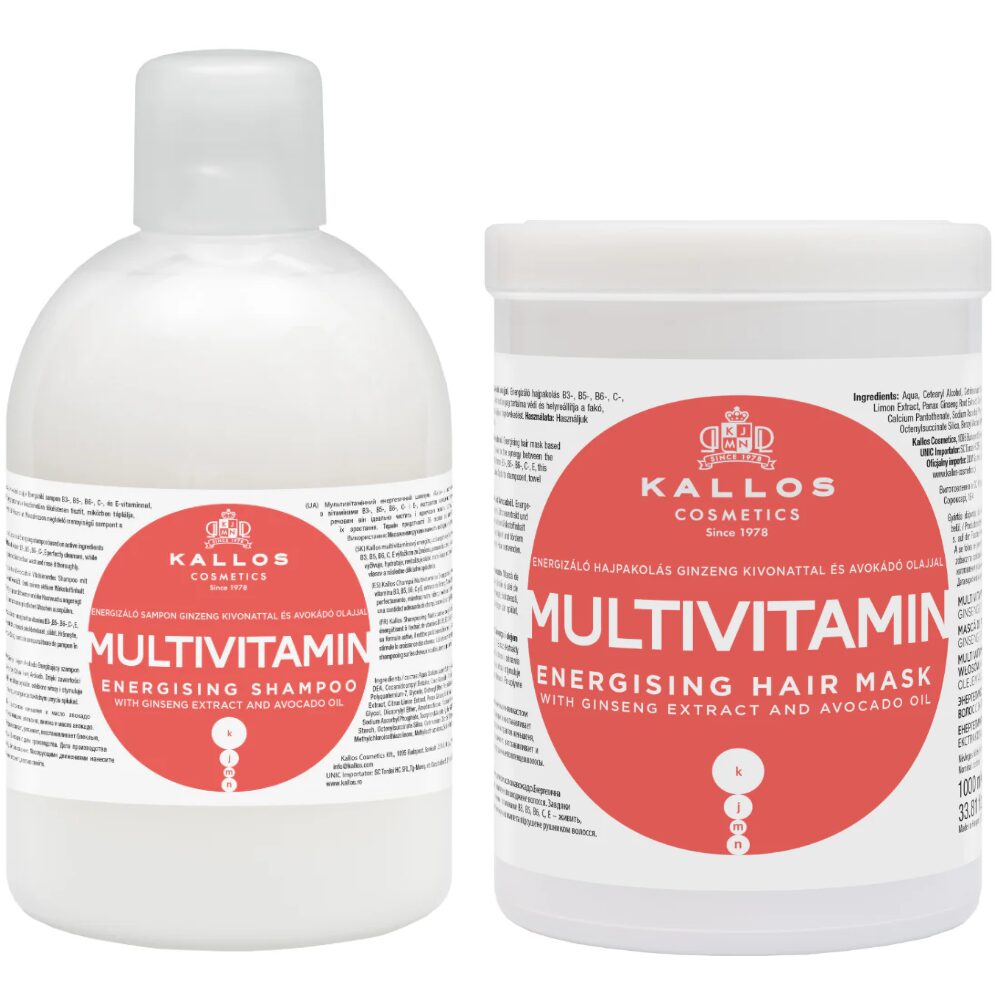 KALENRGTW.jpg Kallos Cosmetics Multivitamin Energising Shampoo & Hair Mask Twin 2 x 1000ml - Image 1