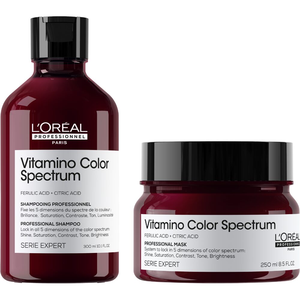 LPROCPSMKTW.jpg L'Oreal Professionnel Serie Expert Vitamino Colour Spectrum Shampoo 300ml & Rinse-Off Mask 250ml Twin - Image 1