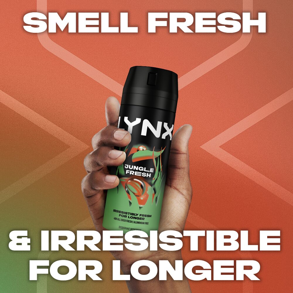 LYNX0037-2_e2786402-3d50-4f15-a372-79dbe28ec9ae.jpg Lynx Jungle Fresh 48h Palm Leaves & Amber Deodorant Body Spray 150ml - Image 1