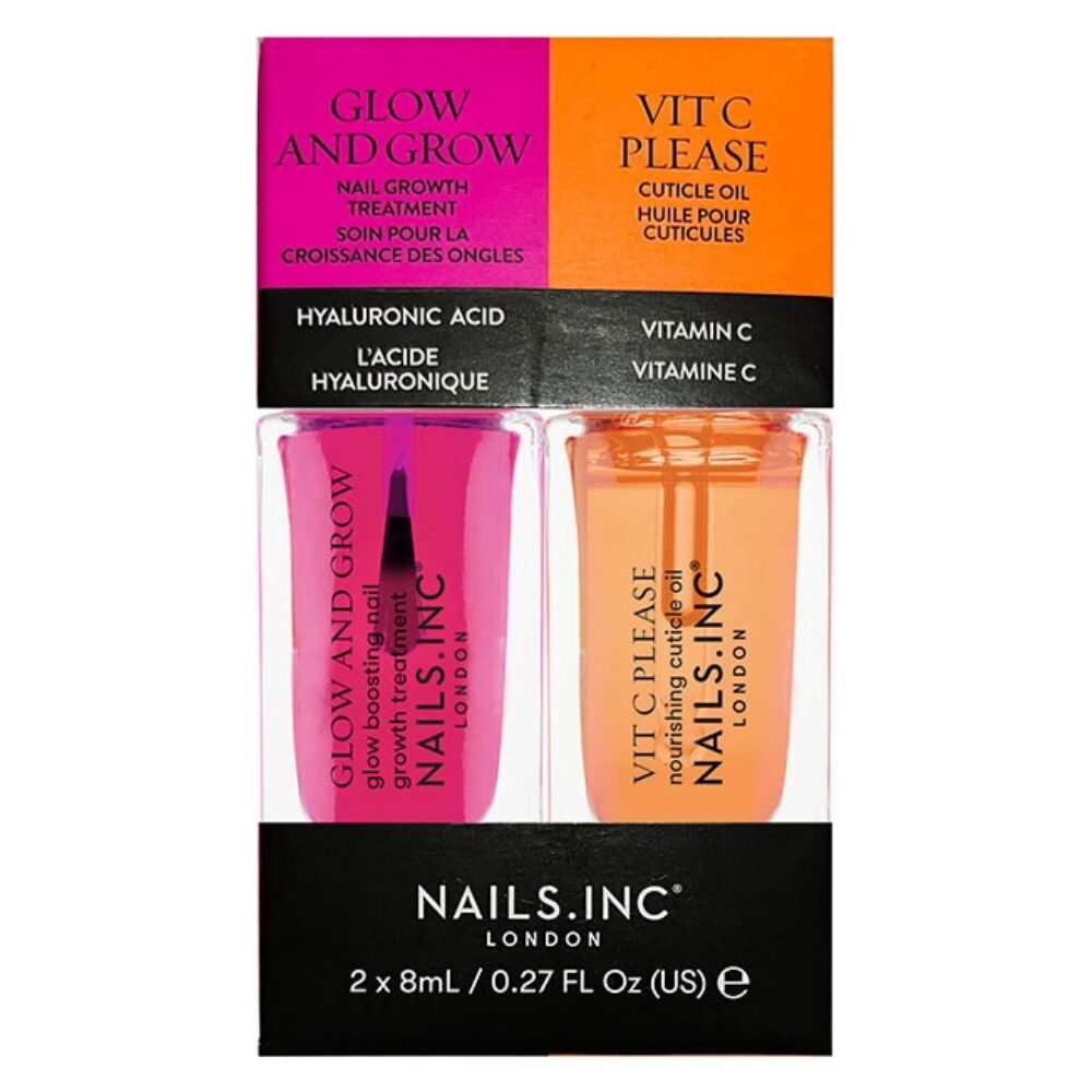 NINC0037.jpg Nails Inc. Glow and Grow & Vitamin C Please Mini Nail Treatment Duo 2 x 8ml - Image 1