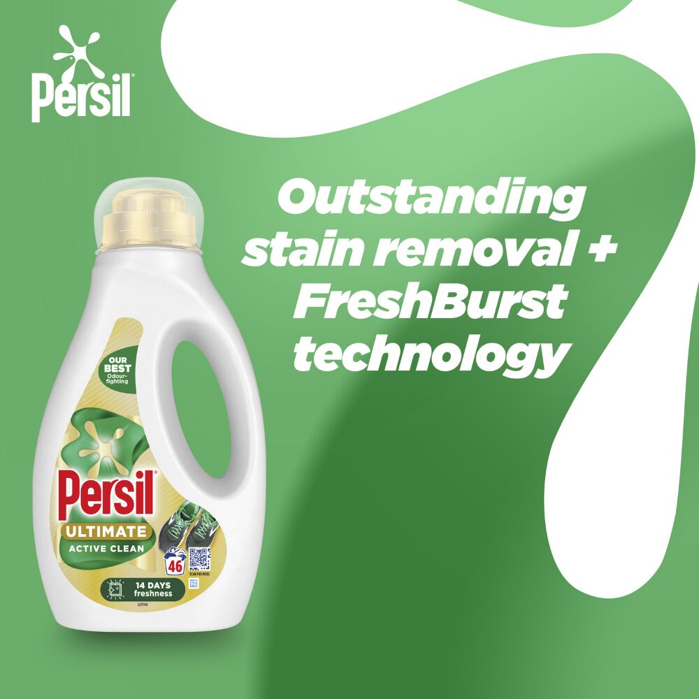 PERS0007-3.jpg Persil Ultimate Active Clean Bio Liquid Laundry Washing Detergent 46 Washes 1242ml - Image 1