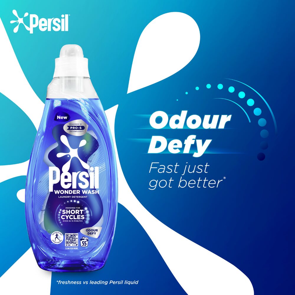 PERS0017-2.jpg Persil Wonder Wash Odour Defy Bio Liquid Laundry Washing Detergent 55 Washes 1485ml - Image 1