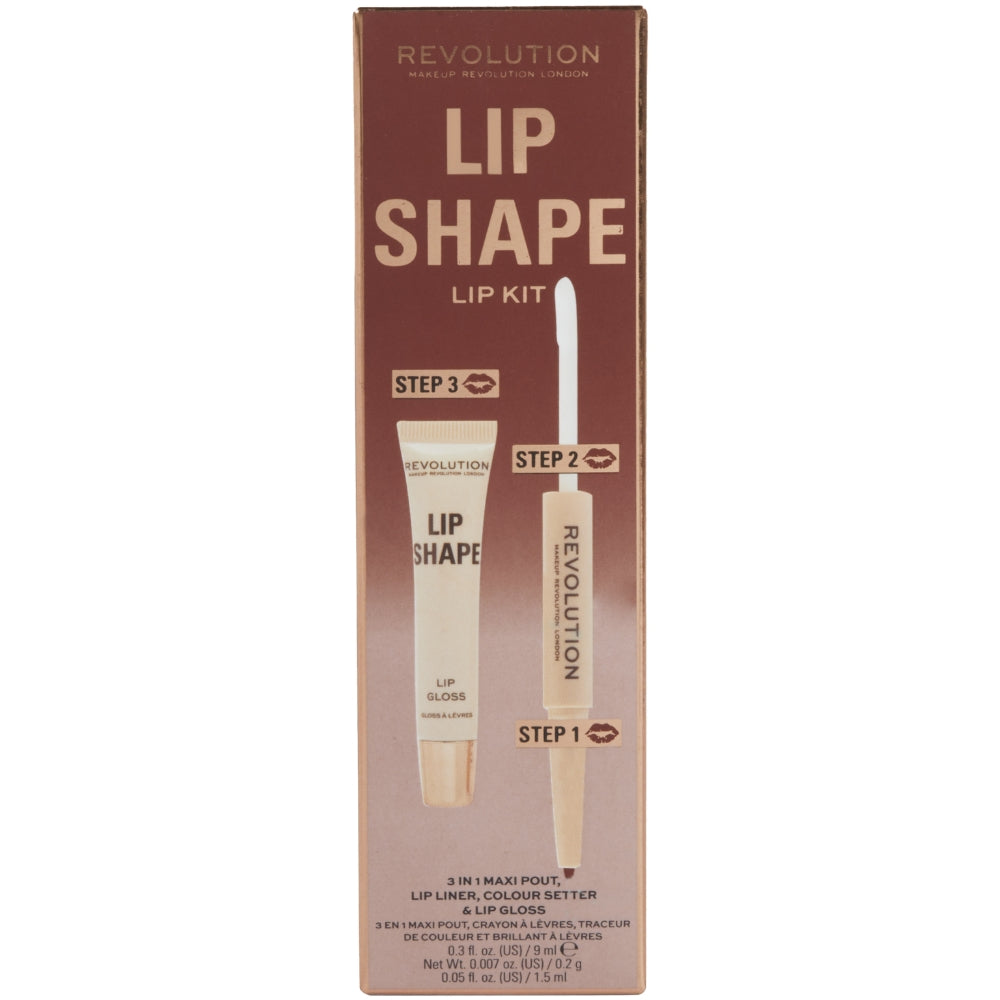 REVM0551.jpg Makeup Revolution 3 In 1 Maxi Pout Lip Liner, Colour Setter & Lip Gloss Lip Shape Kit - Image 1
