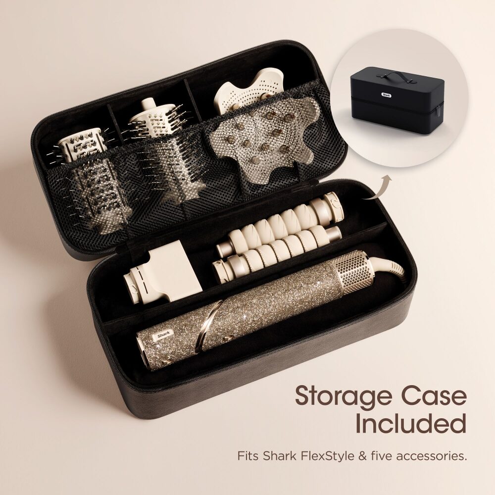 SHA0017-3.jpg Shark Beauty Limited Edition FlexStyle 5-In-1 Air Styler & Hair Dryer with Storage Case Champagne Diamond - Image 1