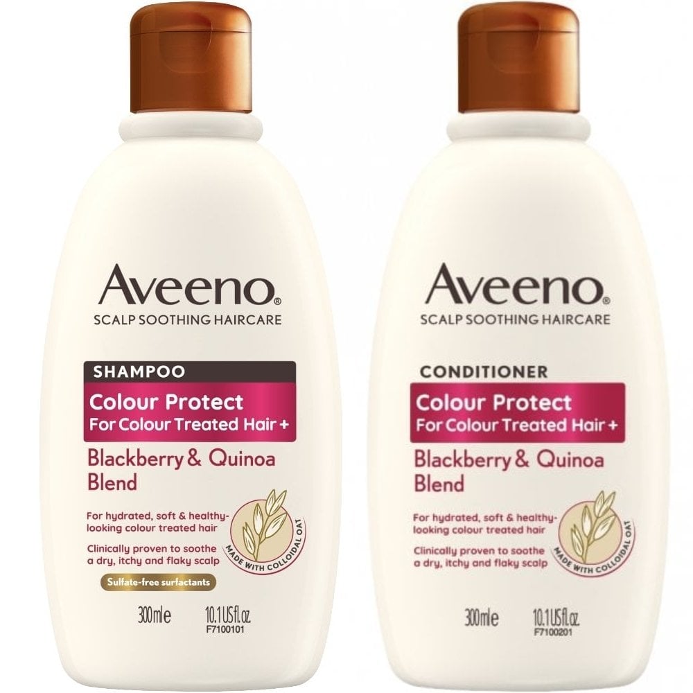 aveeno-colour-protect-blackberry-quinoa-blend-shampoo-conditioner-for-coloured-hair-twin-2-x-300ml-p32108-89648_image.jpg Aveeno Colour Protect+ Blackberry & Quinoa Blend Shampoo & Conditioner Twin 2 x 300ml - Image 1