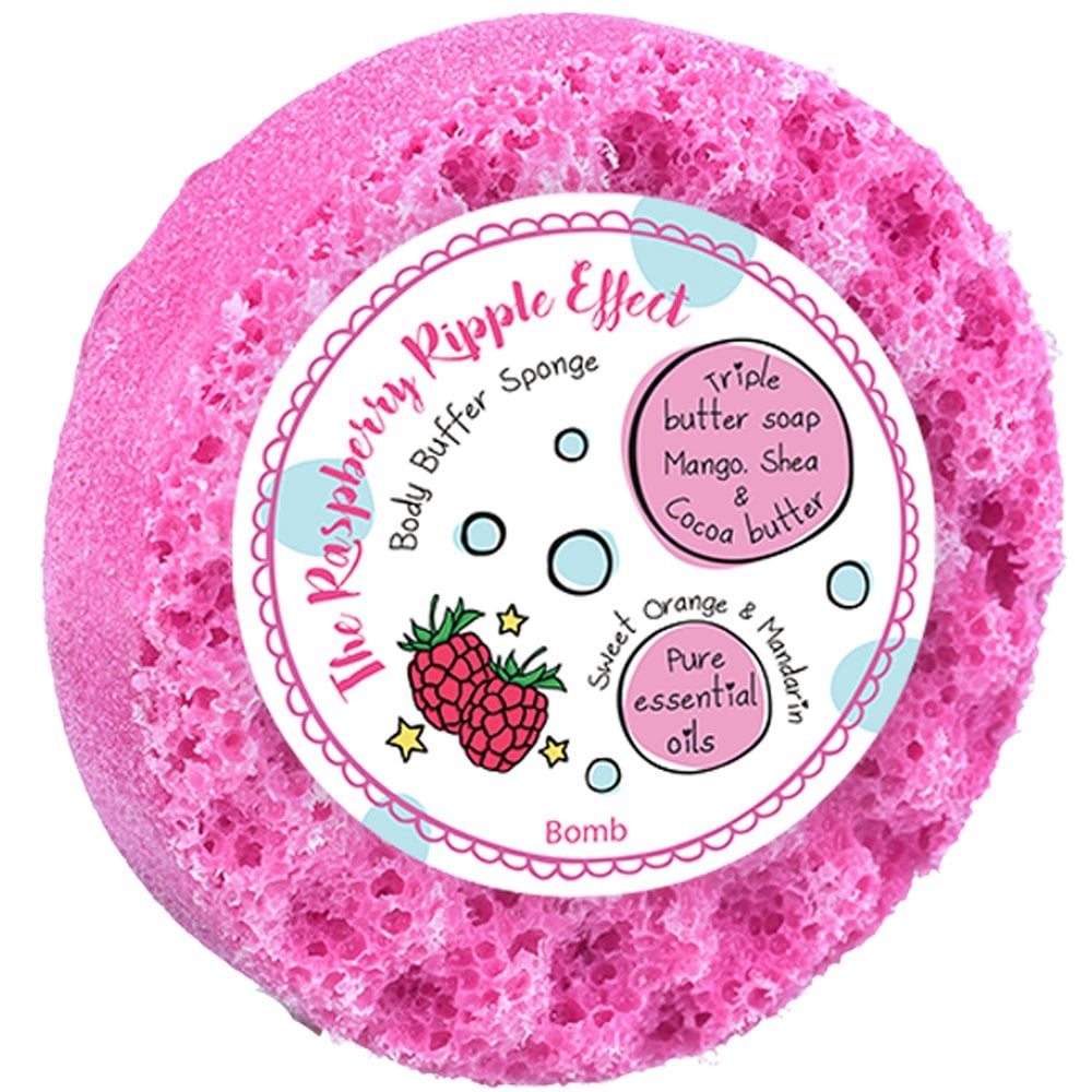 bomb-cosmetics-the-raspberry-ripple-effect-body-buffer-shower-soap-sponge-p26215-62051_image.jpg Bomb Cosmetics The Raspberry Ripple Effect Body Buffer Shower Soap Sponge - Image 1