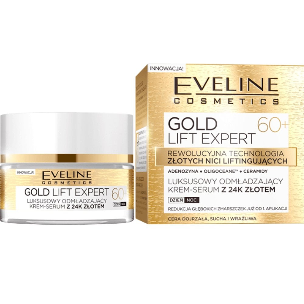 eveline-cosmetics-gold-lift-expert-luxurious-firming-day-night-cream-with-24k-gold-60-50ml-p21727-46861_image.jpg Eveline Cosmetics Gold Lift Expert Firming Day & Night Cream 60+ 50ml - Image 1