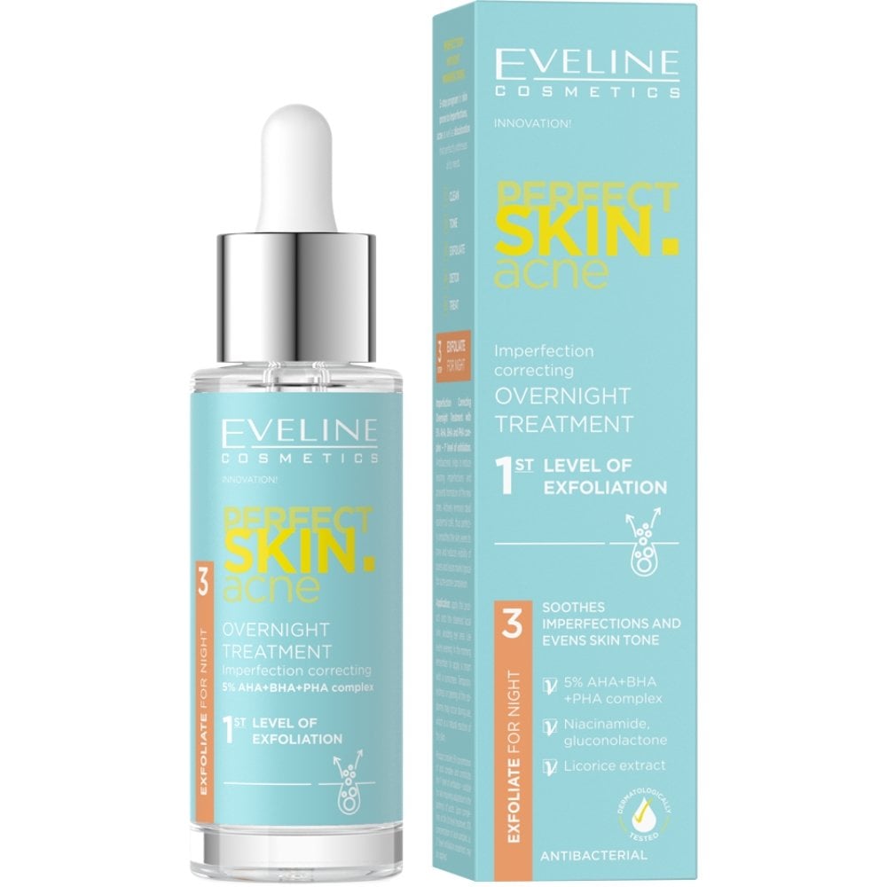eveline-cosmetics-perfect-skin-acne-overnight-imperfection-correcting-treatment-with-5-aha-bha-pha-complex-30ml-p32976-93240_image.jpg Eveline Cosmetics Perfect Skin Acne Imperfection Correcting Treatment 5% Acid Complex 30ml - Image 1