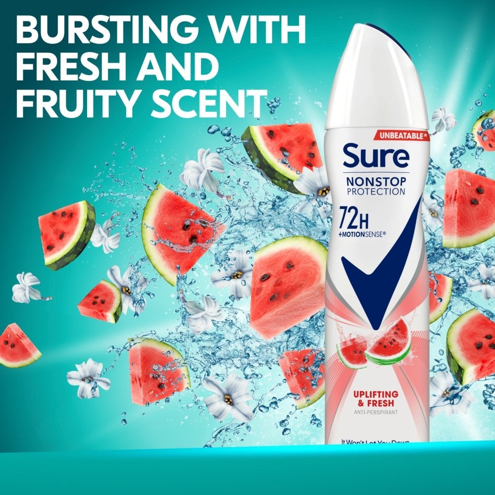 nonstop-protection-72h-uplifting-fresh-anti-perspirant-deodorant-spray-250ml-p38614-123449_image.jpg Sure Nonstop Protection 72h Uplifting & Fresh Anti-Perspirant Deodorant Spray 250ml - Image 1