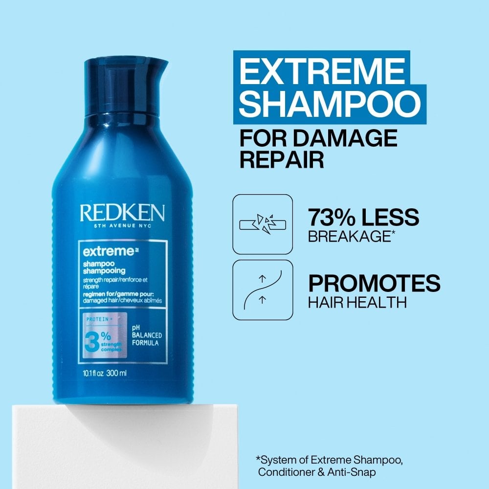 redken-extreme-shampoo-300ml-conditioner-300ml-anti-snap-250ml-bundle-p11293-104158_image.jpg Redken Extreme Strength Repair Shampoo 300ml, Conditioner 300ml + Anti-Snap 250ml Bundle - Image 1