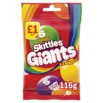 Skittles Giants Vegan Chewy Sweets Fruit Flavoured Treat Bag 116g - Image 2