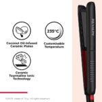 Revlon Pro Collection SmoothStay 25mm Coconut Oil-Infused Straightener & Travel Pouch