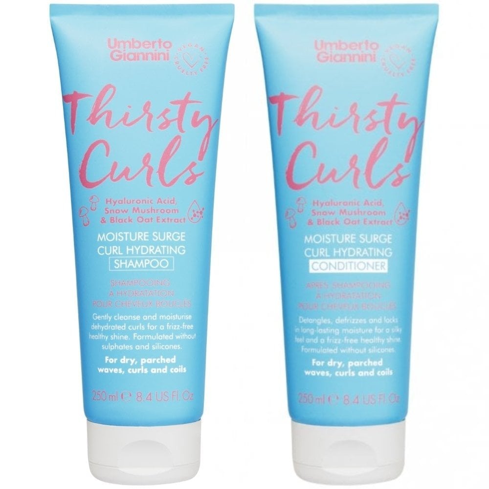 umberto-giannini-thirsty-curls-curl-hydrating-shampoo-conditioner-for-dry-curly-hair-twin-2-x-250ml-p32181-90480_image.jpg Umberto Giannini Thirsty Curls Curl Hydrating Shampoo & Conditioner Twin 2 x 250ml - Image 1