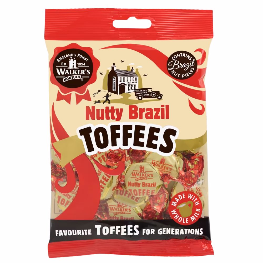 walkers brazil toffees Walker's Nonsuch Nutty Brazil Toffees Bag 150g - Image 1